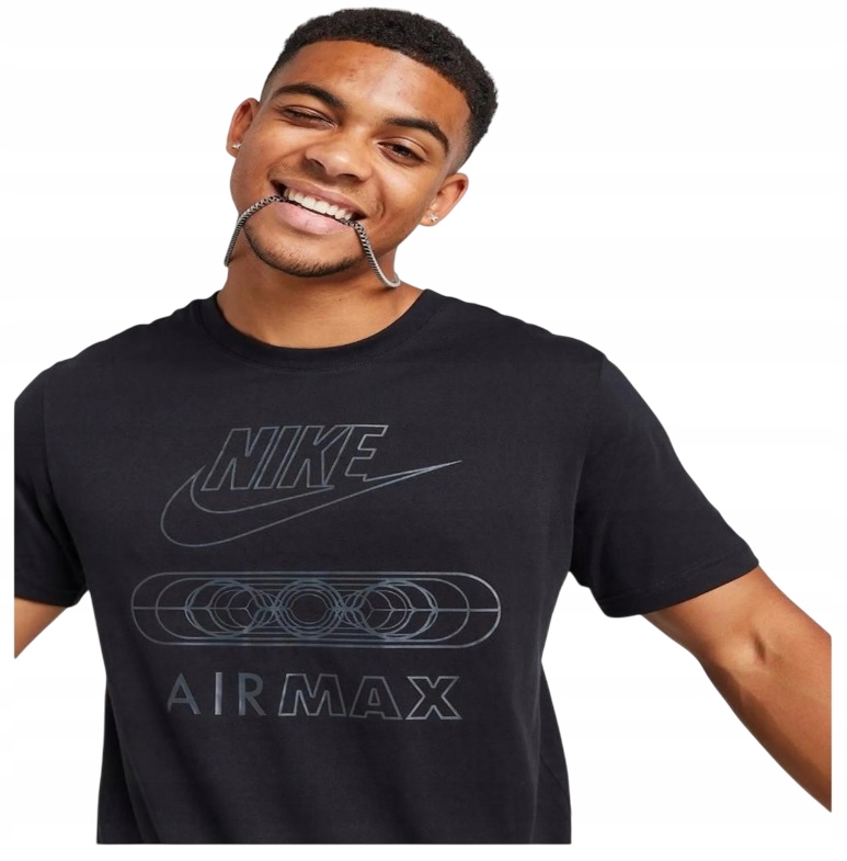 Koszulki Męskie Nike Czarne Bawełniane r. S Sportowe Koszulka