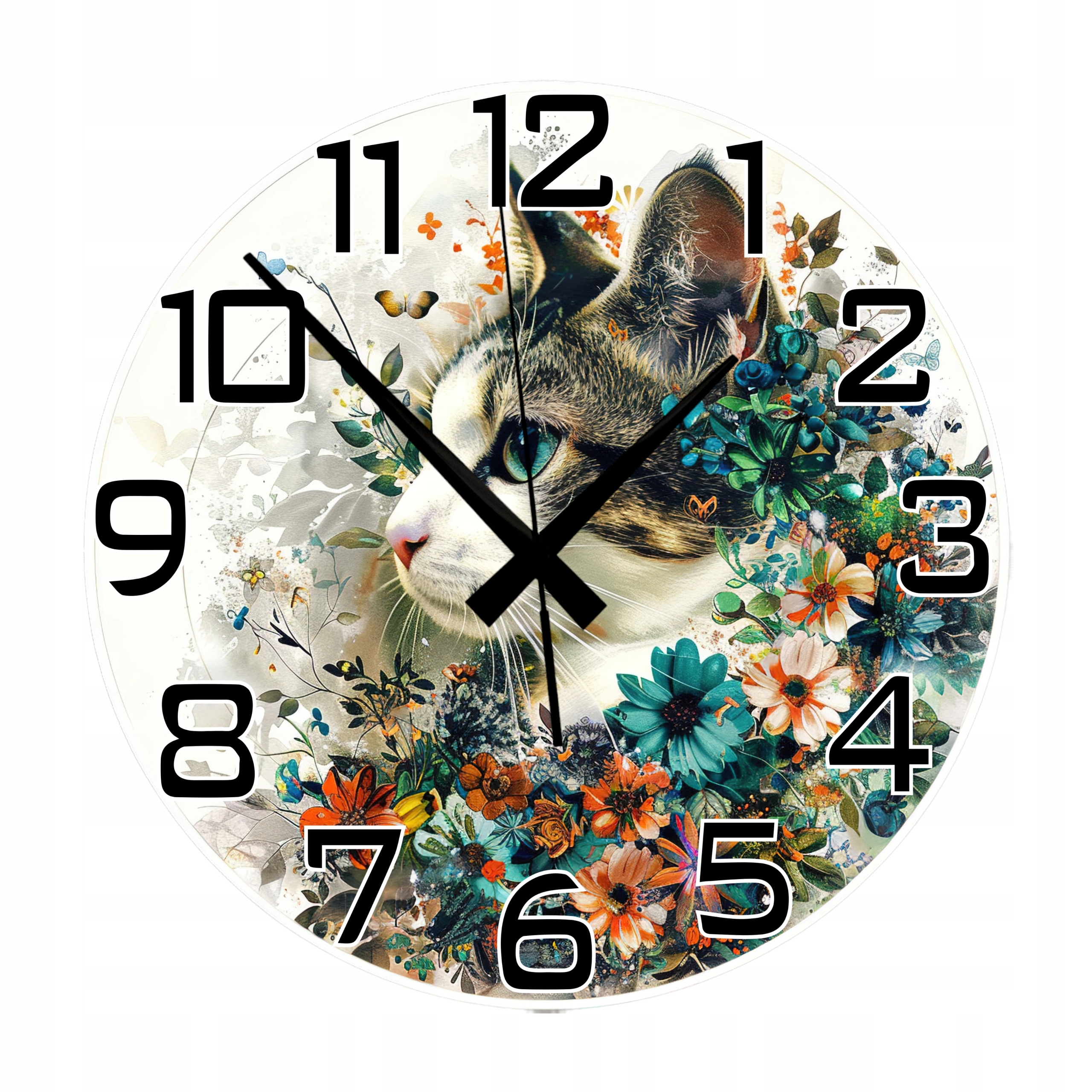 Nástěnné hodiny Zajímavá kočka Ideální Dárek Bezhlučný mechanismus