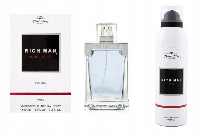Paris Bleu Rich Man 100ml toaletní voda 200 Ml deodorant ve spreji