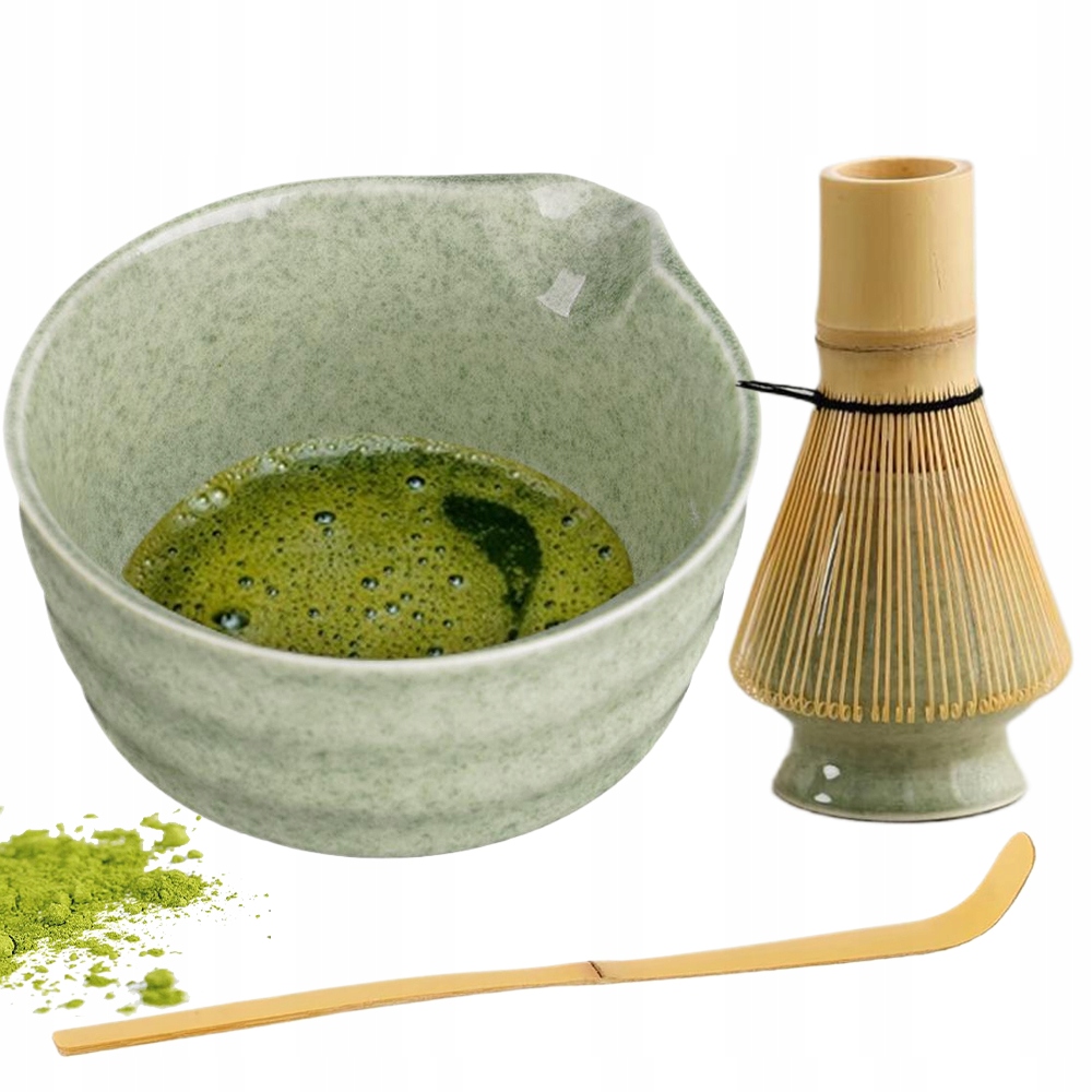 Zestaw Prezentowy Do Herbaty Matcha Z Bambusa I Ceramiki Matcha 4W1