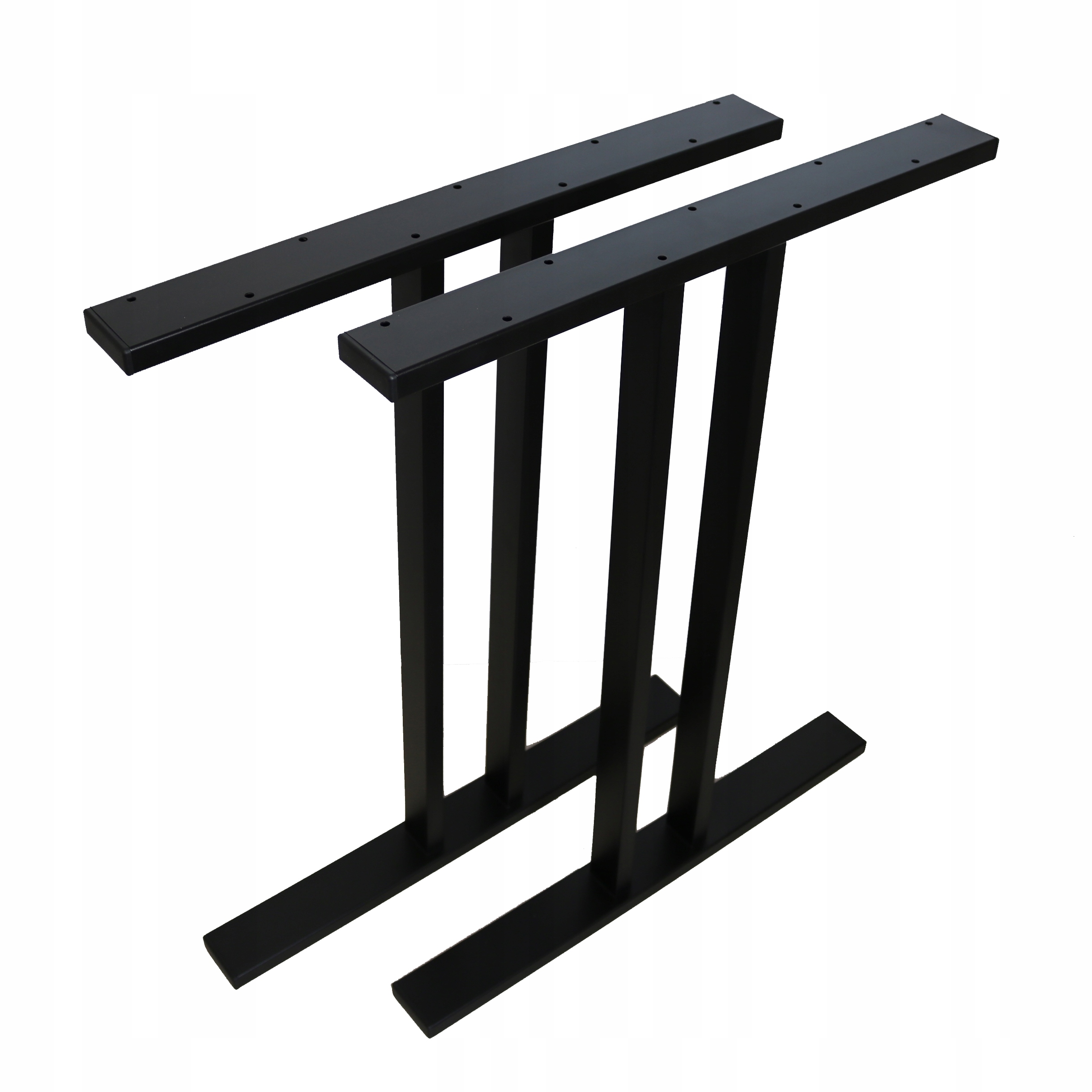 Kovové nohy H Na stôl Loft Industrial čierne 60x72 cm Profil 6x2 cm 2 ks