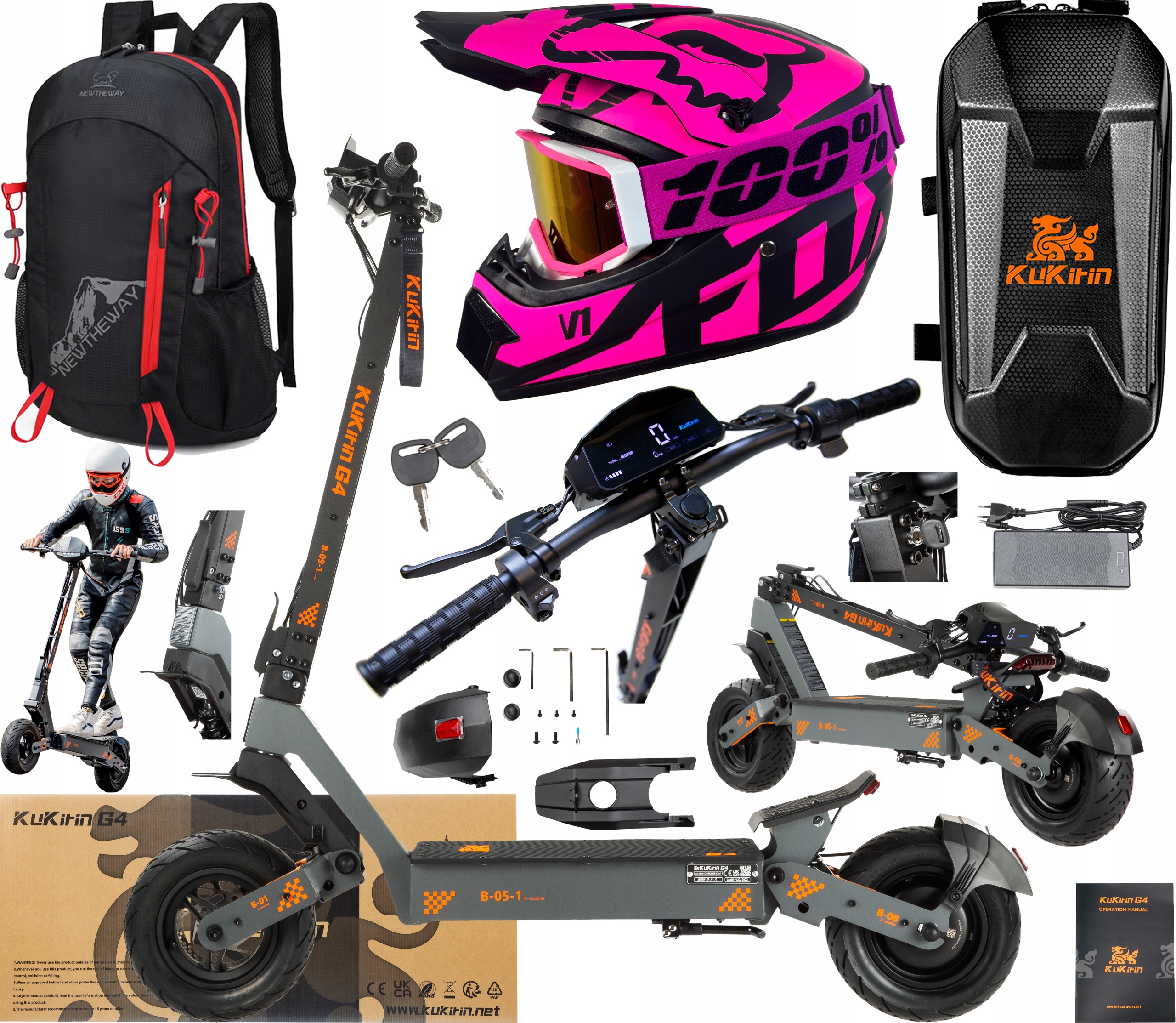 2026 Kukirin G4 Elektrická vozidla 2000W 70KM/H 60V 20AH 75KM 11" +Dárek