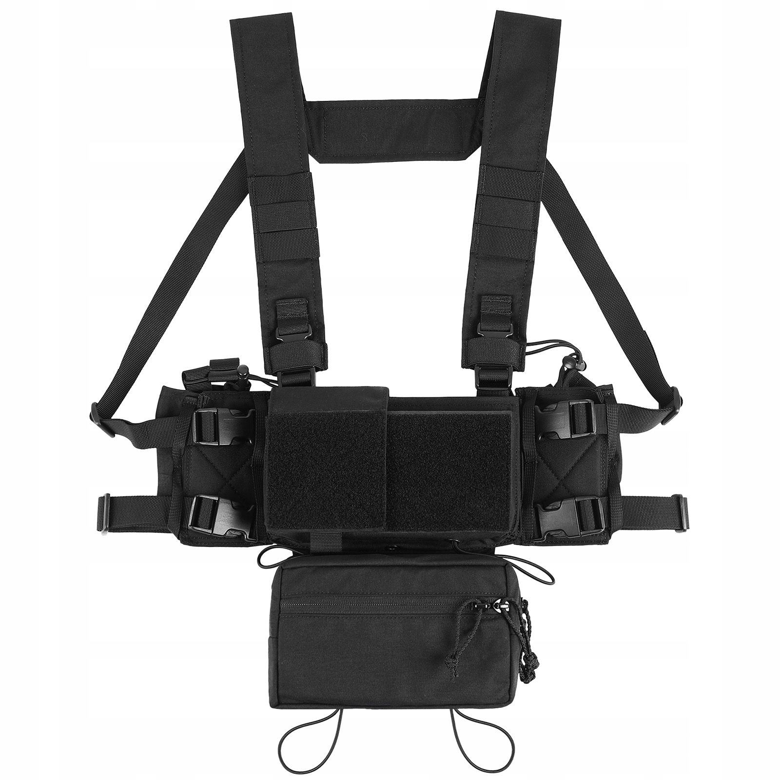 Votagoo MK4 Kamizelka Taktyczna Chest Rig, czarna, system Molle, z ładownicą Dangler