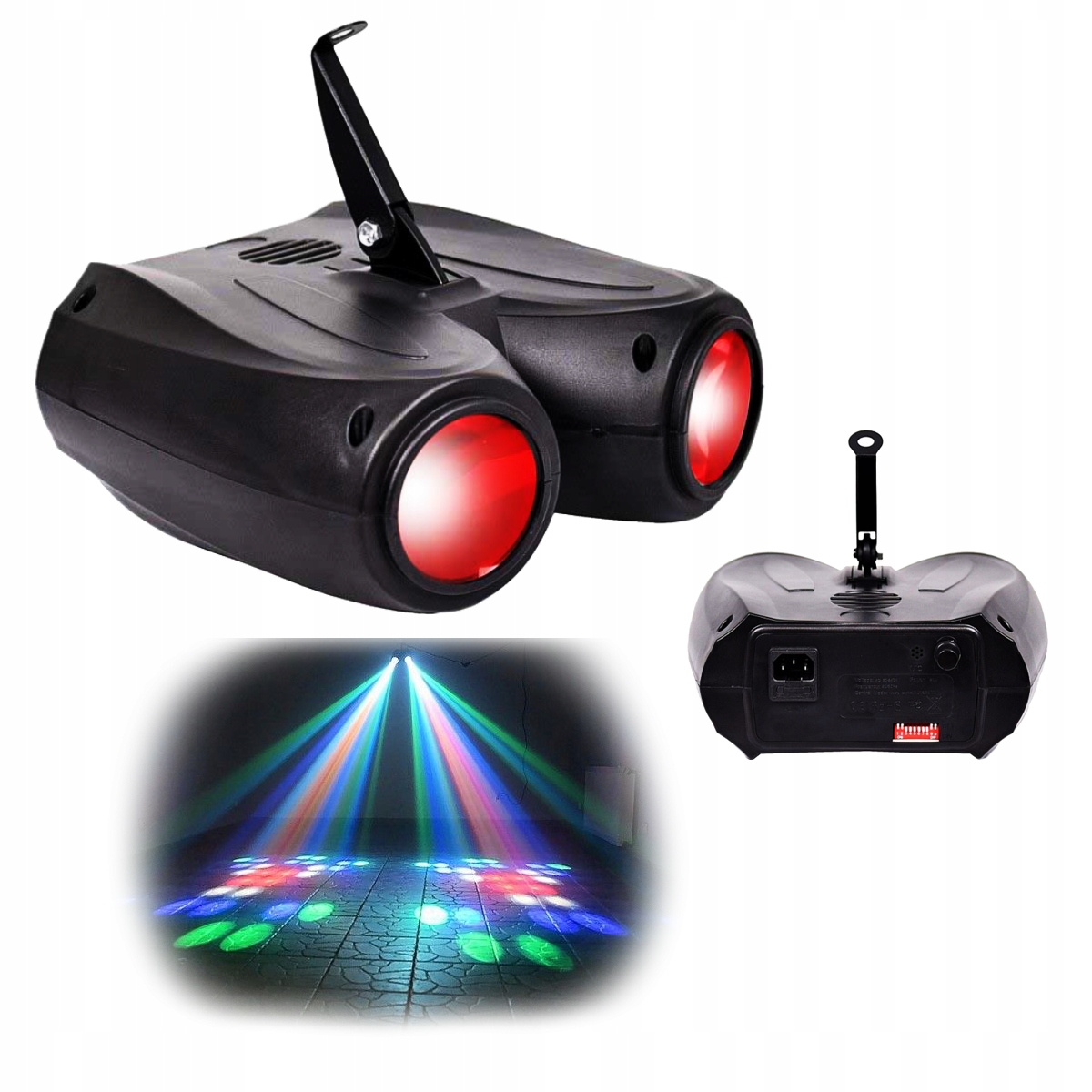 REFLEKTOR PROJEKTOR DISCO KOLOROFON LIGHT4ME AIRSHIP 2 128 DIOD LED RGBW