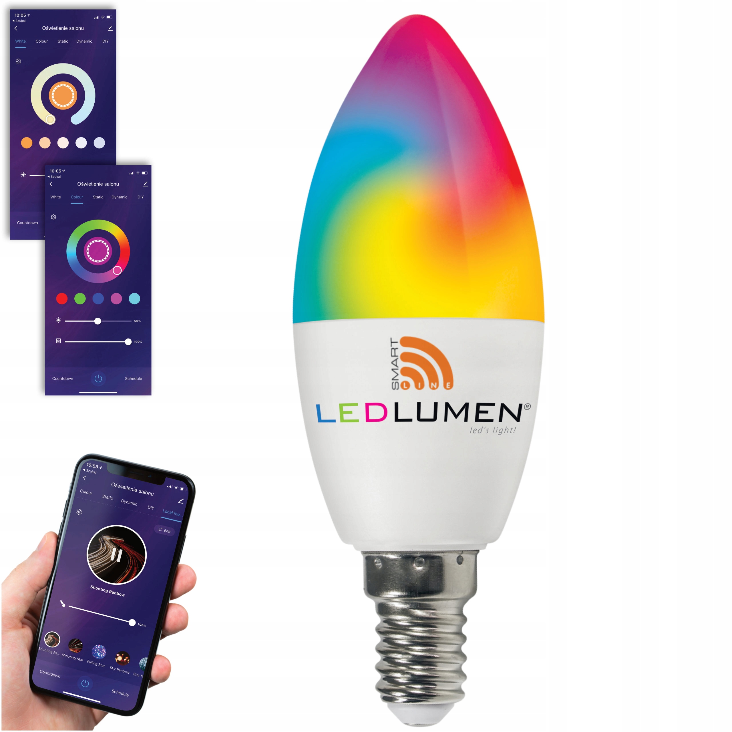 

Żarówka Led E14 5W 470lm Rgb+cct Wifi Tuya Smart