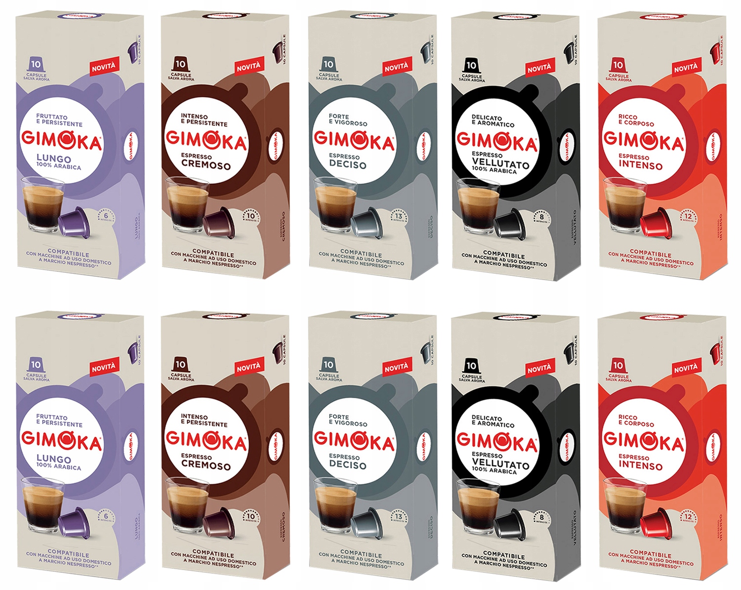 Kapsułki z kawą do Nespresso MIX Gimoka x100