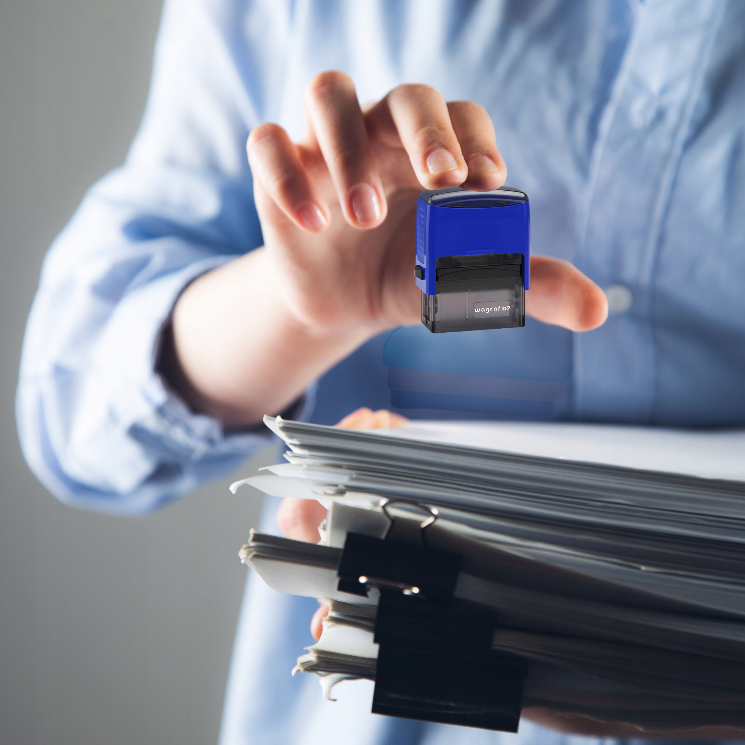 PIECZĄTKA WAGRAF B2s DO 4 LINII FIRMOWA IMIENNA BIUROWA PROJEKT + GUMKA Kształt Prostokątna