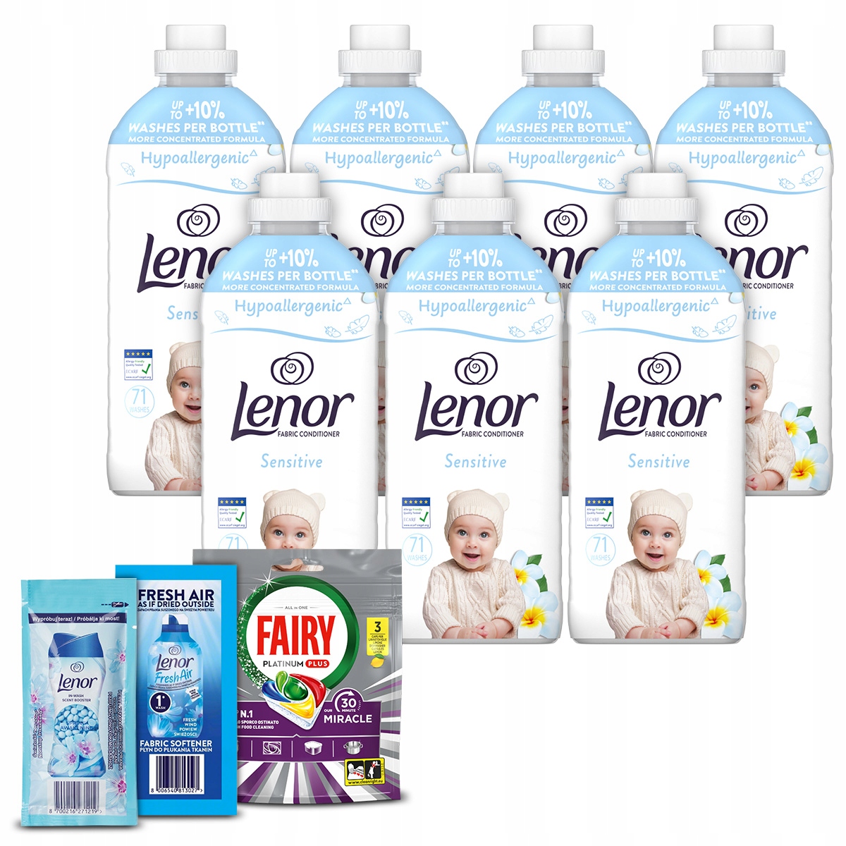 Zestaw 7x Lenor Płyn do płukania tkanin Sensitive, 71 prań