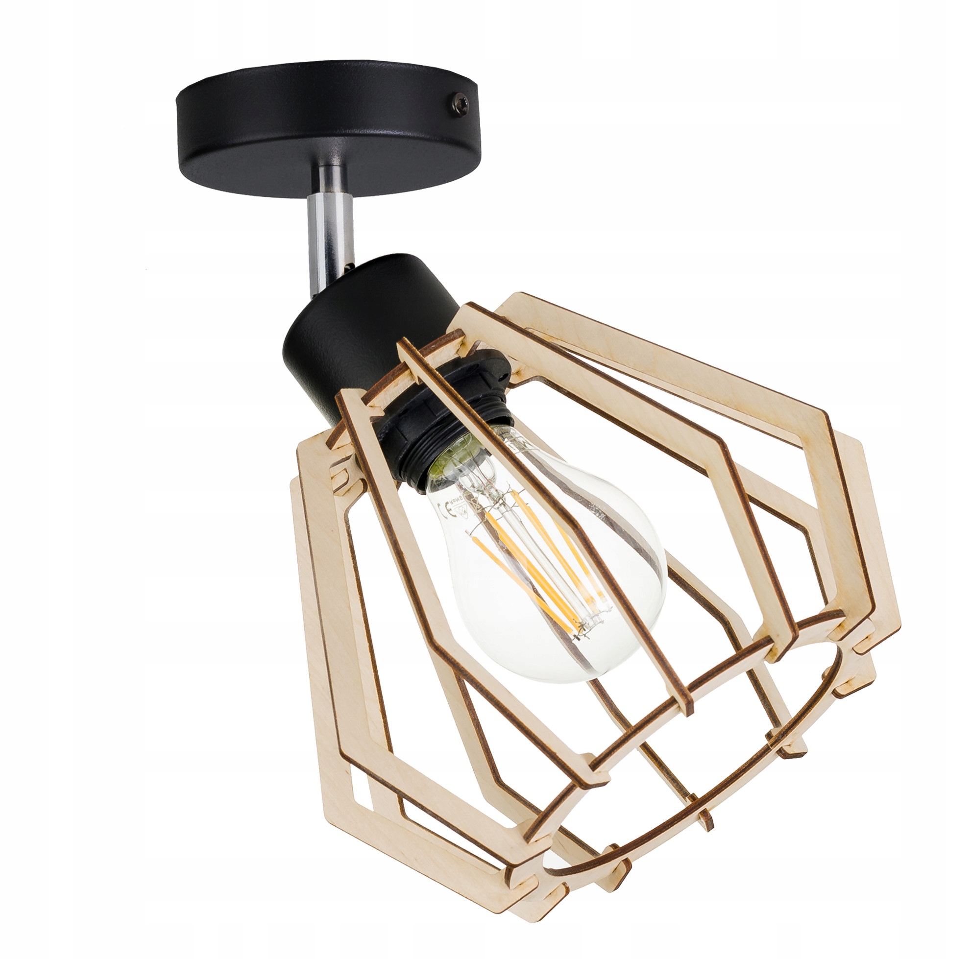 

Lampa żyrandol E27 regulowany loft Brylant Drewno