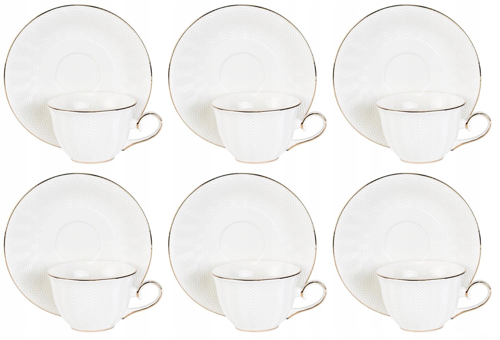 Villa Komplet Šálok 6+6 250 ml Káva Čaj Porcelán