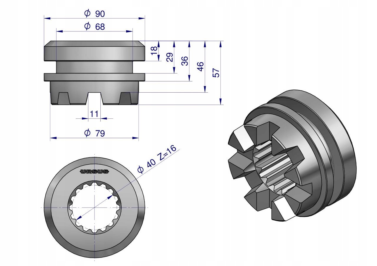 Sprzęgło blokady C-360 ORYGINAŁ URSUS Numer katalogowy części 50425170U