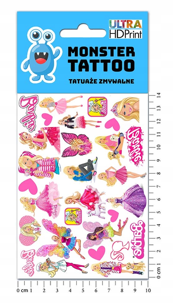 TATUAŻE DLA DZIECI ZMYWALNE TYMCZASOWE BARBIE WZORY ZESTAW JAKOŚĆ Rodzaj tatuaże
