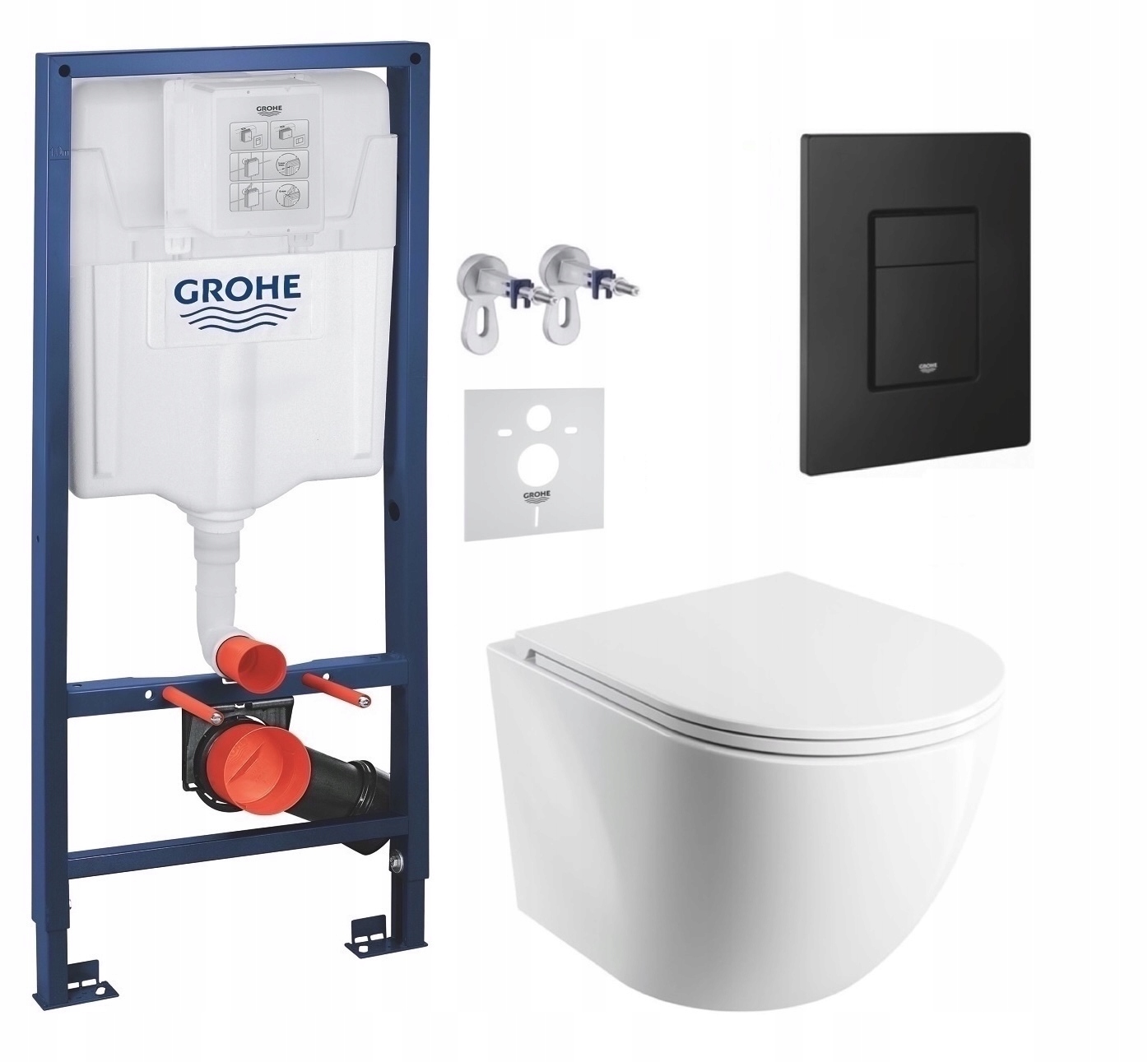 Podomietkový Wc set Grohe s miskou Cspmwbp a tlačidlom Čierny mat