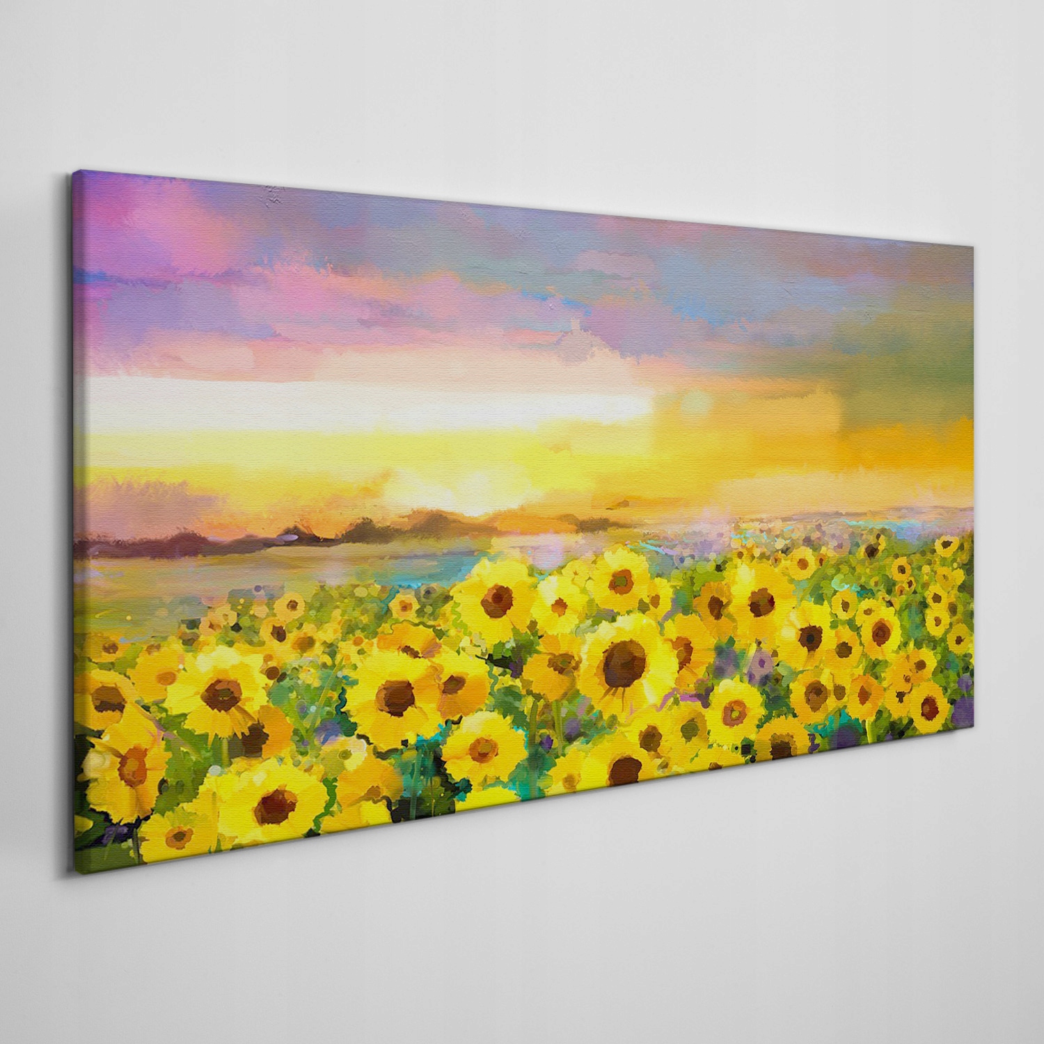 

Obraz na płótnie Kwiaty zachód słońca żółty 120x60