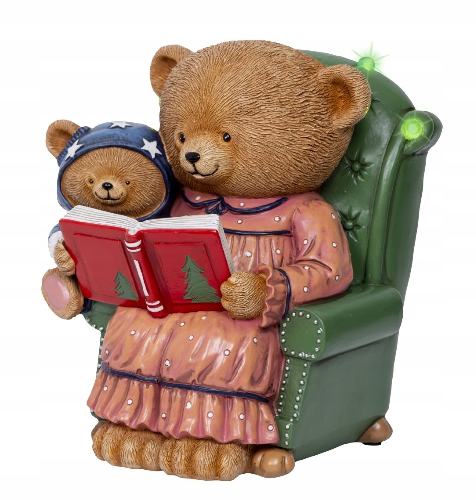 Vánoční figurka plast Medvídek na židli, Led, 22 cm, 1 Ks