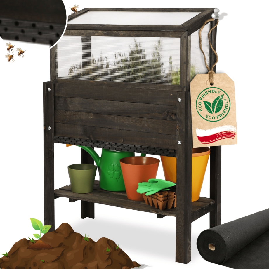 Skleník na nohách na balkón herbárium bylinková skriňa 80x37 Eko polička