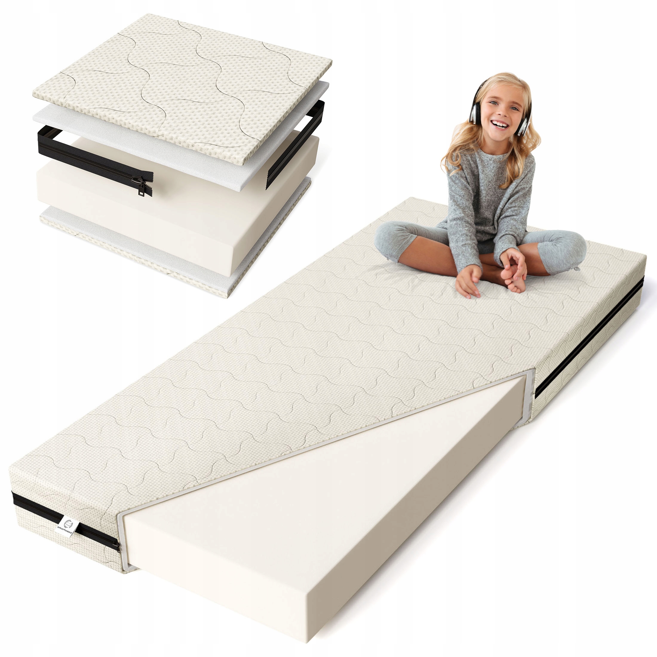 Materac 120x200 Piankowy Dwustronny Grubość 14 cm Twardość H2 Smart Comfort