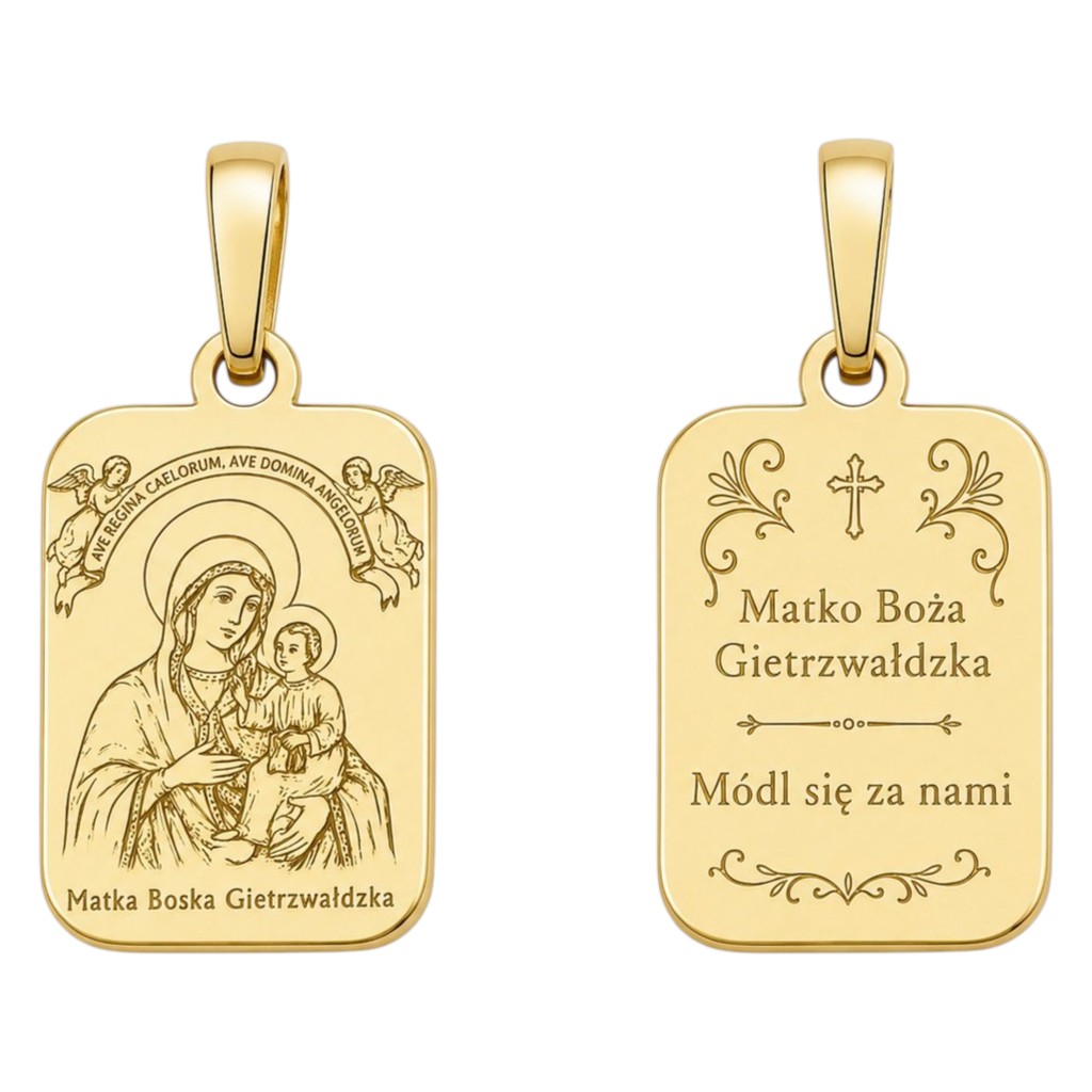 Stříbrný medailon Ag 925 pozlacený M.b. Gietrzwałdzka MDC141G