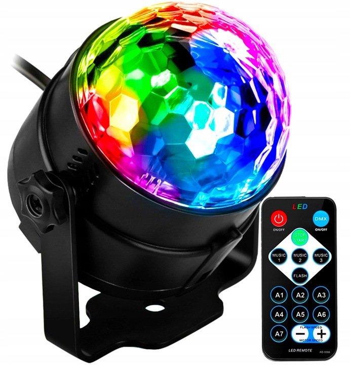 

Kula Dyskotekowa Led Projektor Disco Rgb Pilot