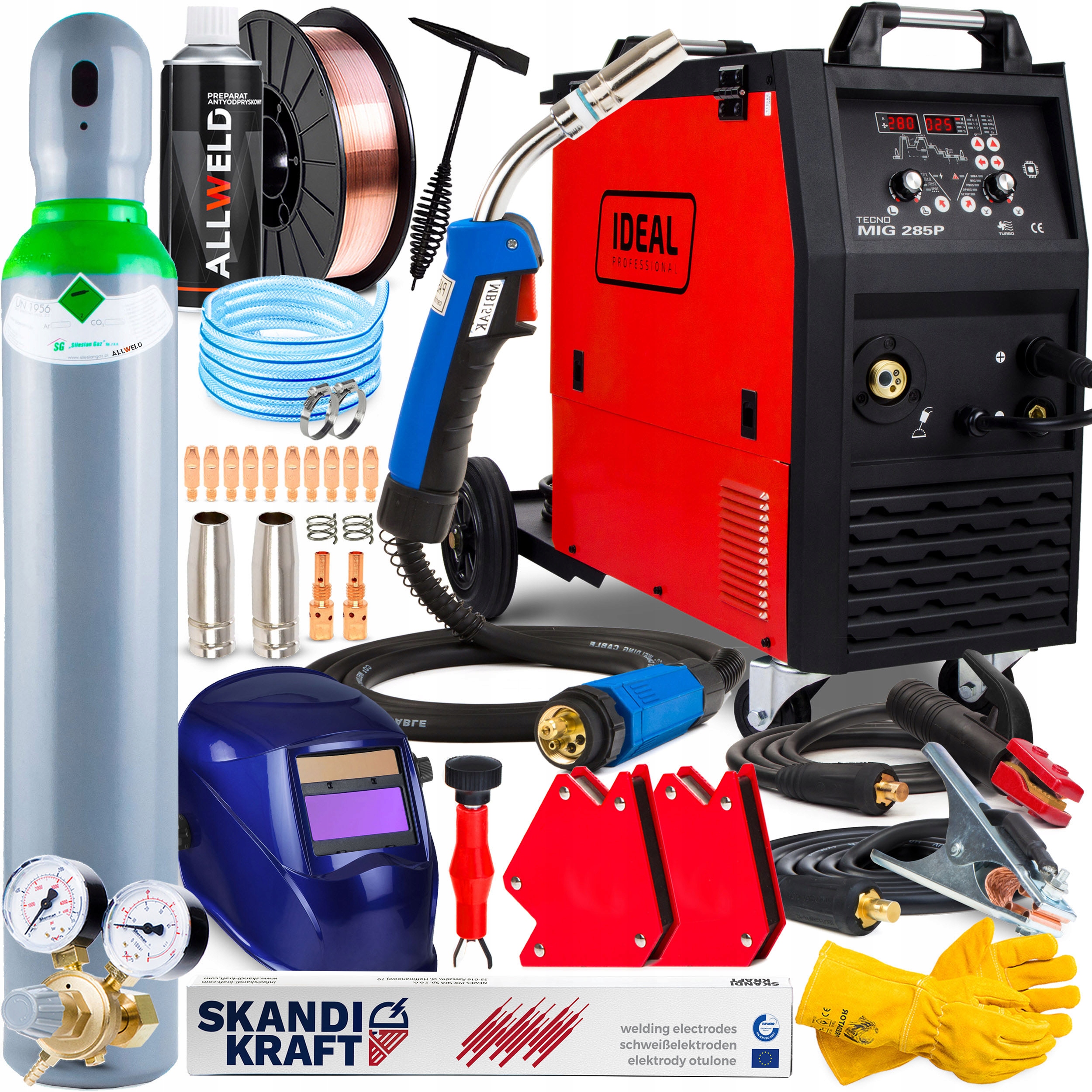 SPAWARKA INWERTOROWA IDEAL TECNO MIG 285P PULSE SYNERGIC MAG MMA 400V 280A