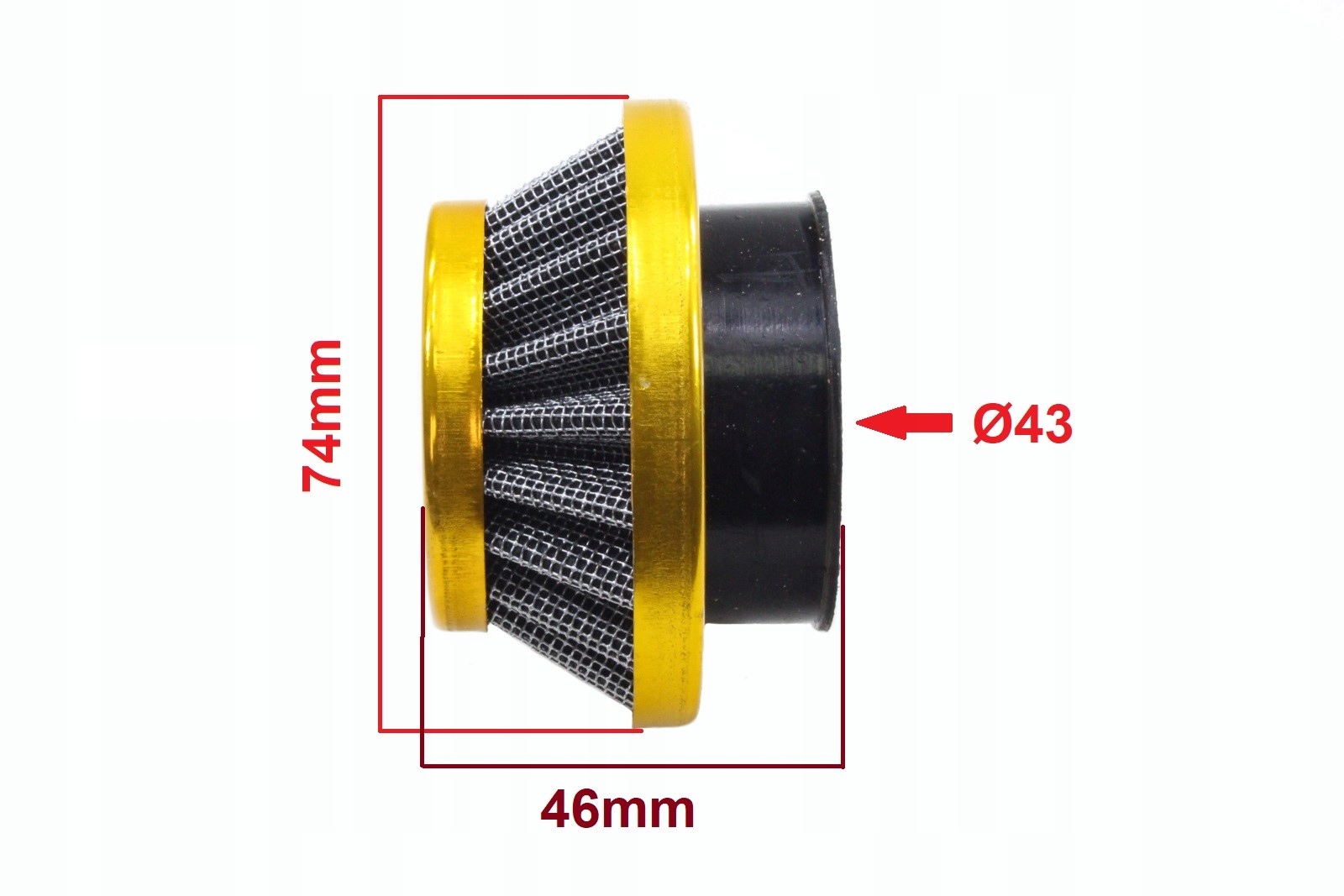 Filtr stożkowy 42mm Tuning skuter Cross 125 150