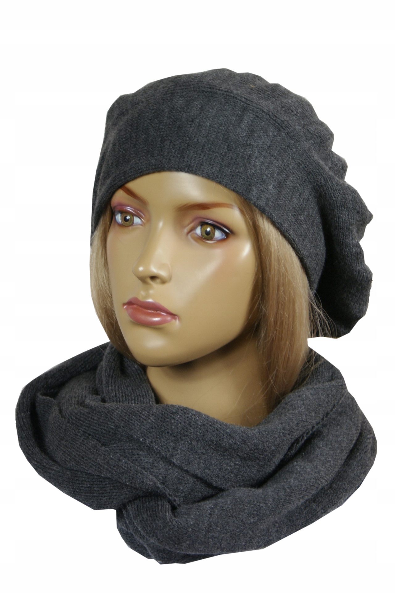 DAMSKI KOMPLET CZAPKA _ BERET + KOMIN