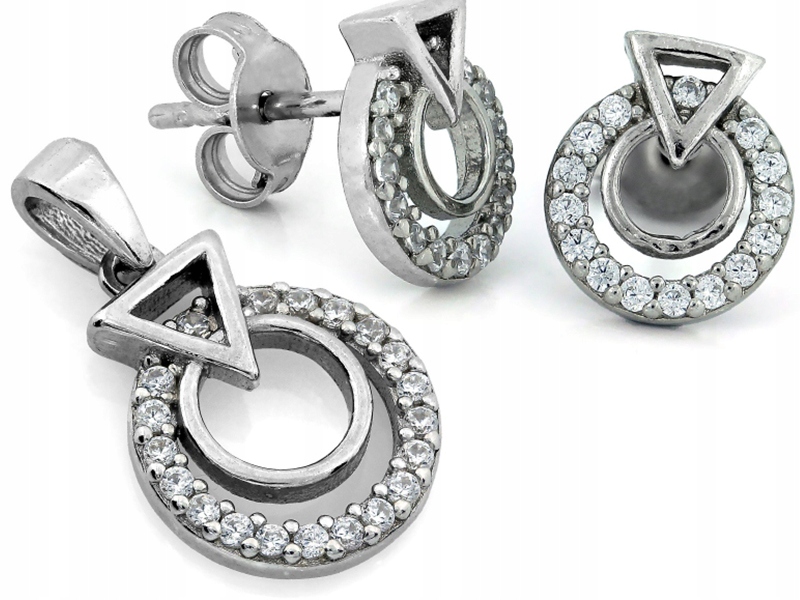 Stříbrný komplet šperků 925 zirkonové kroužky pro jedinečný dárek