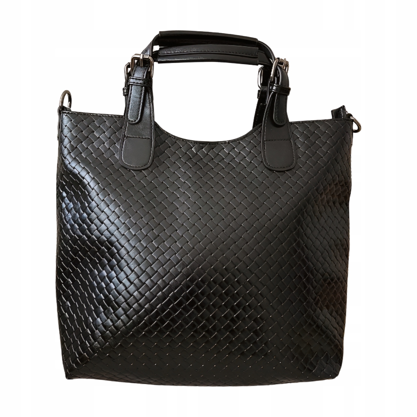 Ines Delaure černá kabelka s pleteninou