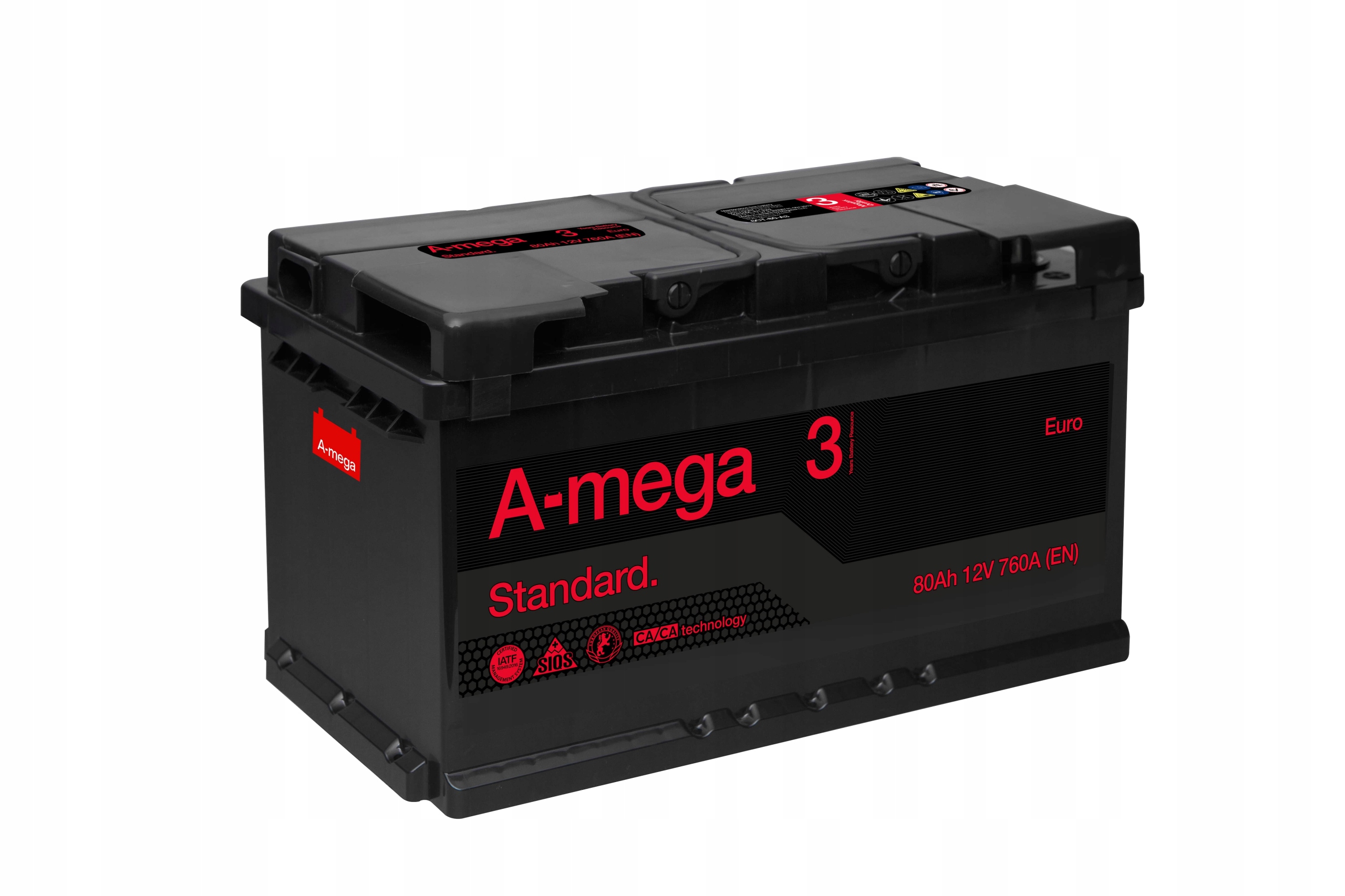 6CT-80-A3 - Акумулятор AMEGA Standard M3 12V 80AH 760A