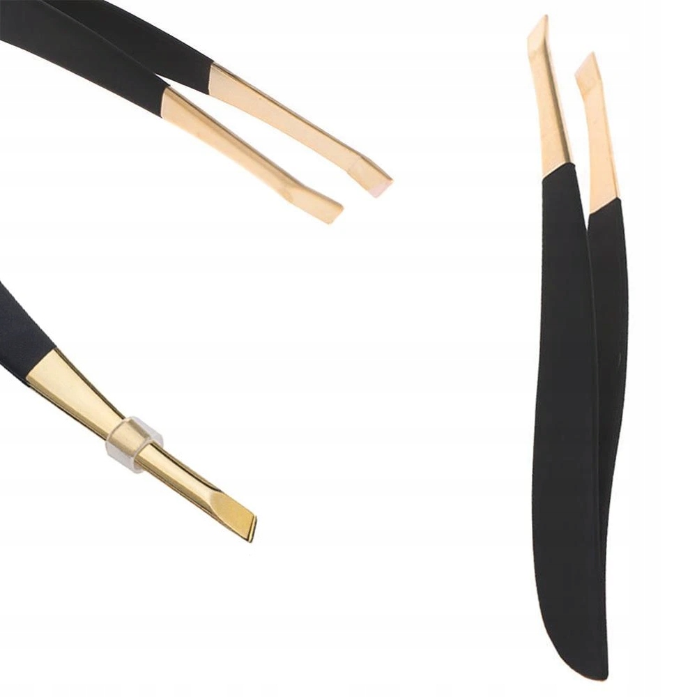 

Pęseta kosmetyczna precyzyjna złota do rzęs brwi