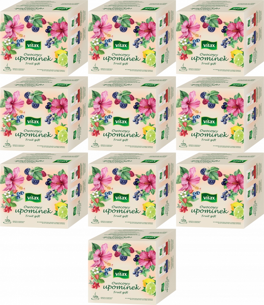 Vitax owocowy upominek 40 torebek 4 smaki x10