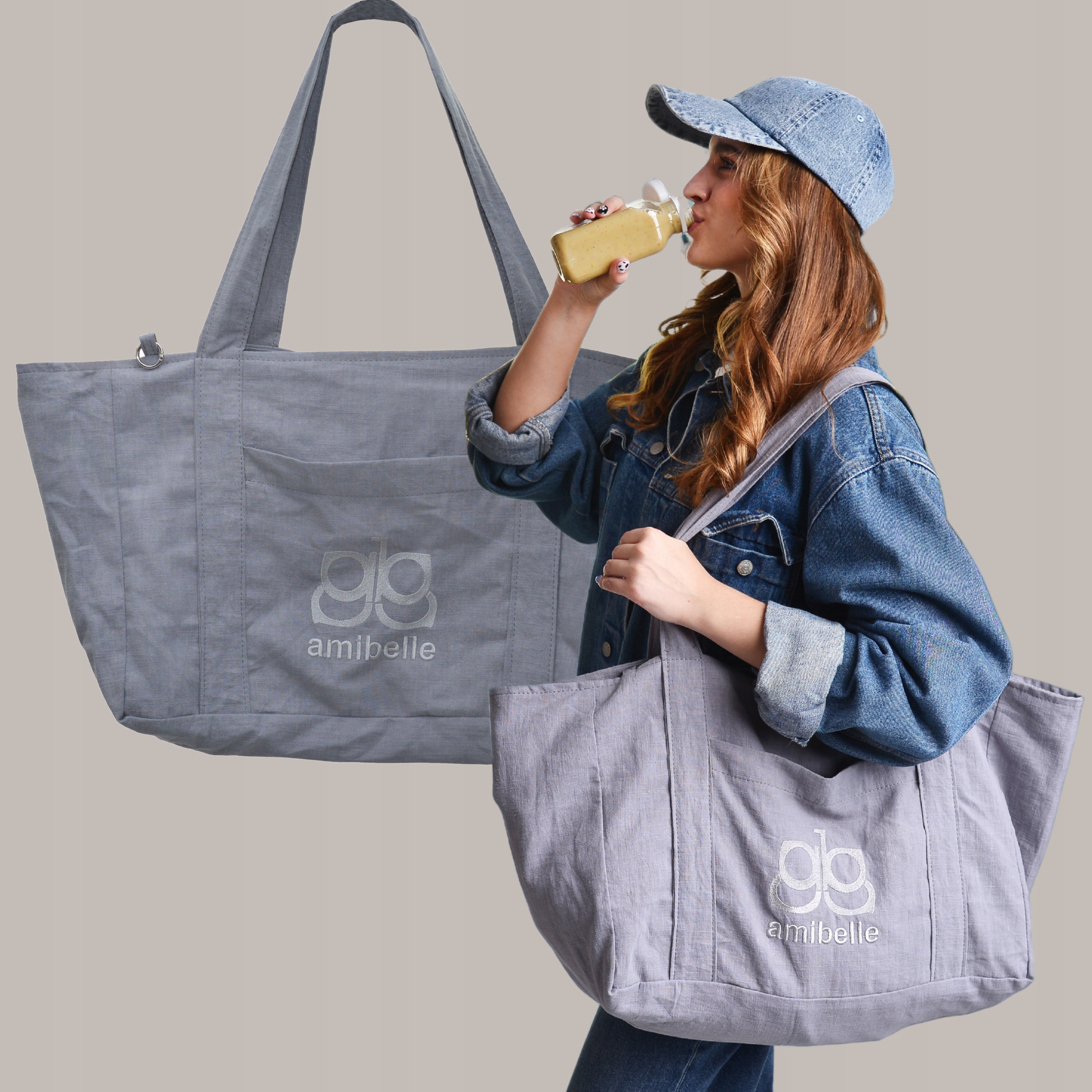 Dámská taška Shopper Plážová taška Rameno Šedá Městská Sportovní