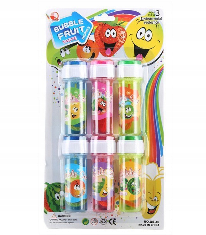 ZESTAW BAŃKI MYDLANE OWOCE Z MINI LABIRYNTEM 6 SZT