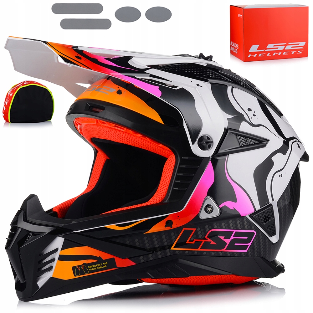 Motocyklová Prilba LS2 MX708 Fast II Wash Biela Lehká Enduro Cross Štvorkolka Atv