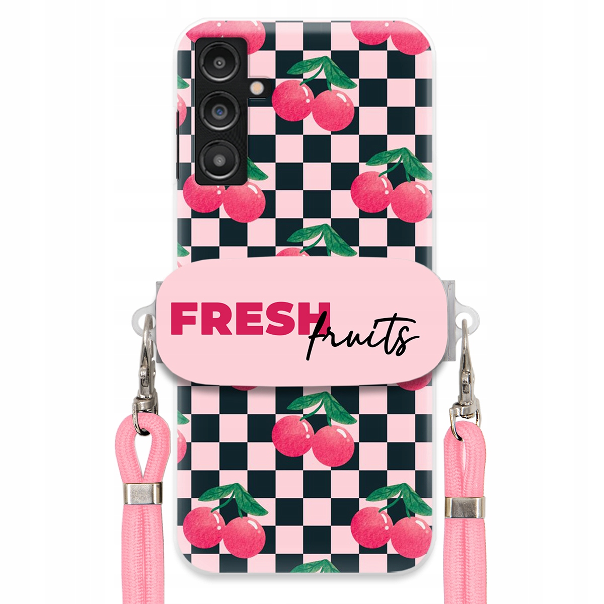 Puzdro pre Samsung A14 5G Crossbody vodítko držiak šachovnice Fresh Fruits