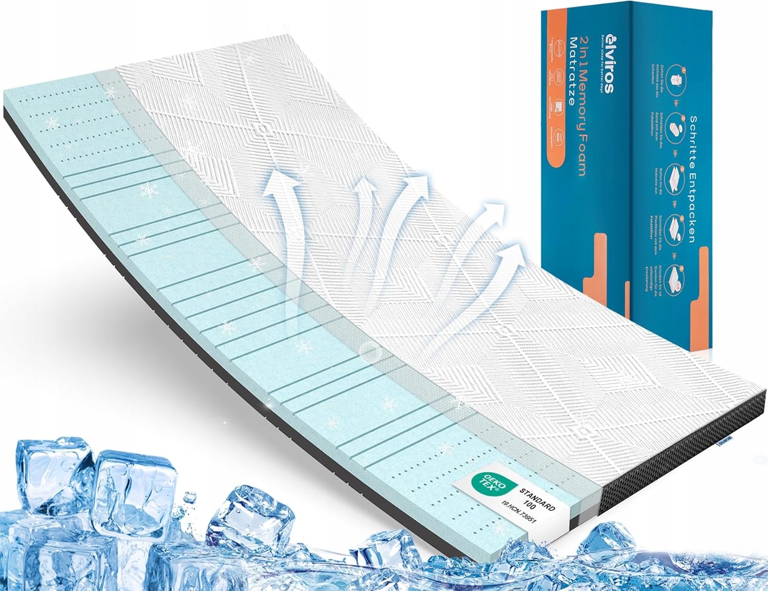 Nakładka Na Materac Topper Elviros 180 x 200 x 7 CM Pianka Memory