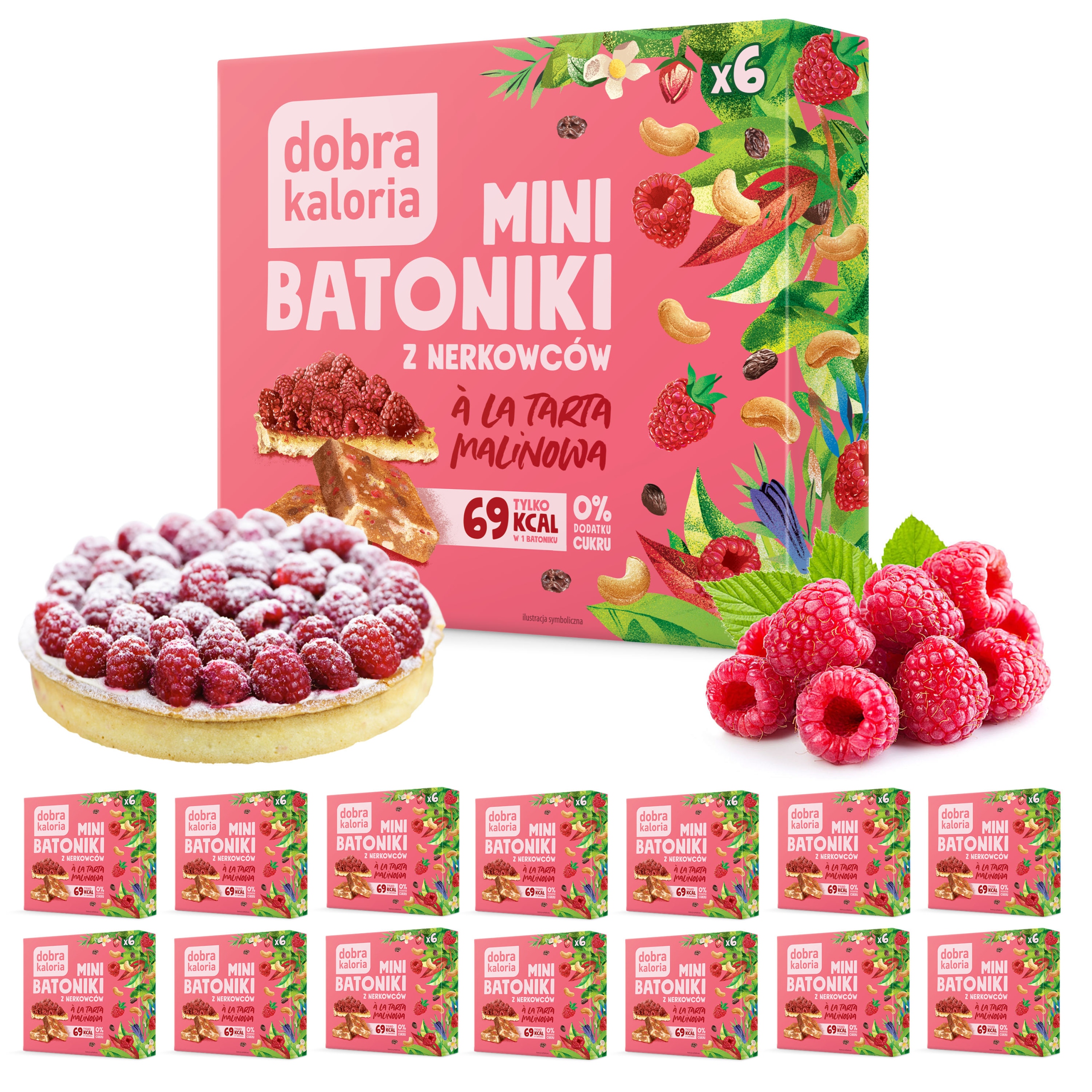 Mini Batoniki Tarta Malinowa Vege 0 Cukru Tarta Malinowa Dobra Kaloria 6szt