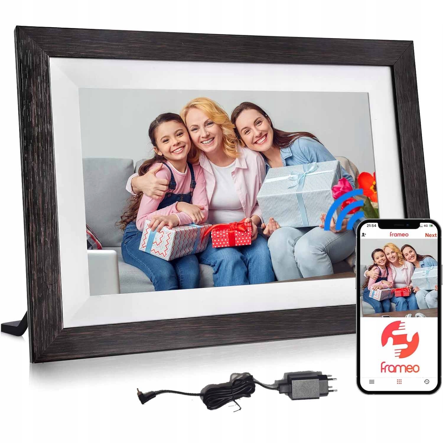 Digitální Rámeček Fotografie Frameo 10,1 Filmy Fotorámeček Gb Panel Obrazovka Hudba Ips