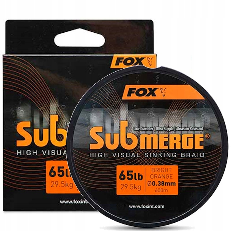 Plecionka Tonąca Fox Submerge Orange Sinking Braid 65lb 600m 0.38mm 29.5kg