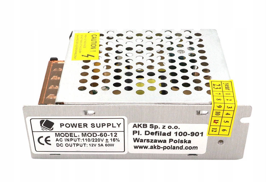 ZASILACZ LED 12V 60W 5A Montażowy Modułowy Przemysłowy Do Taśm MONO RGB Marka Inna