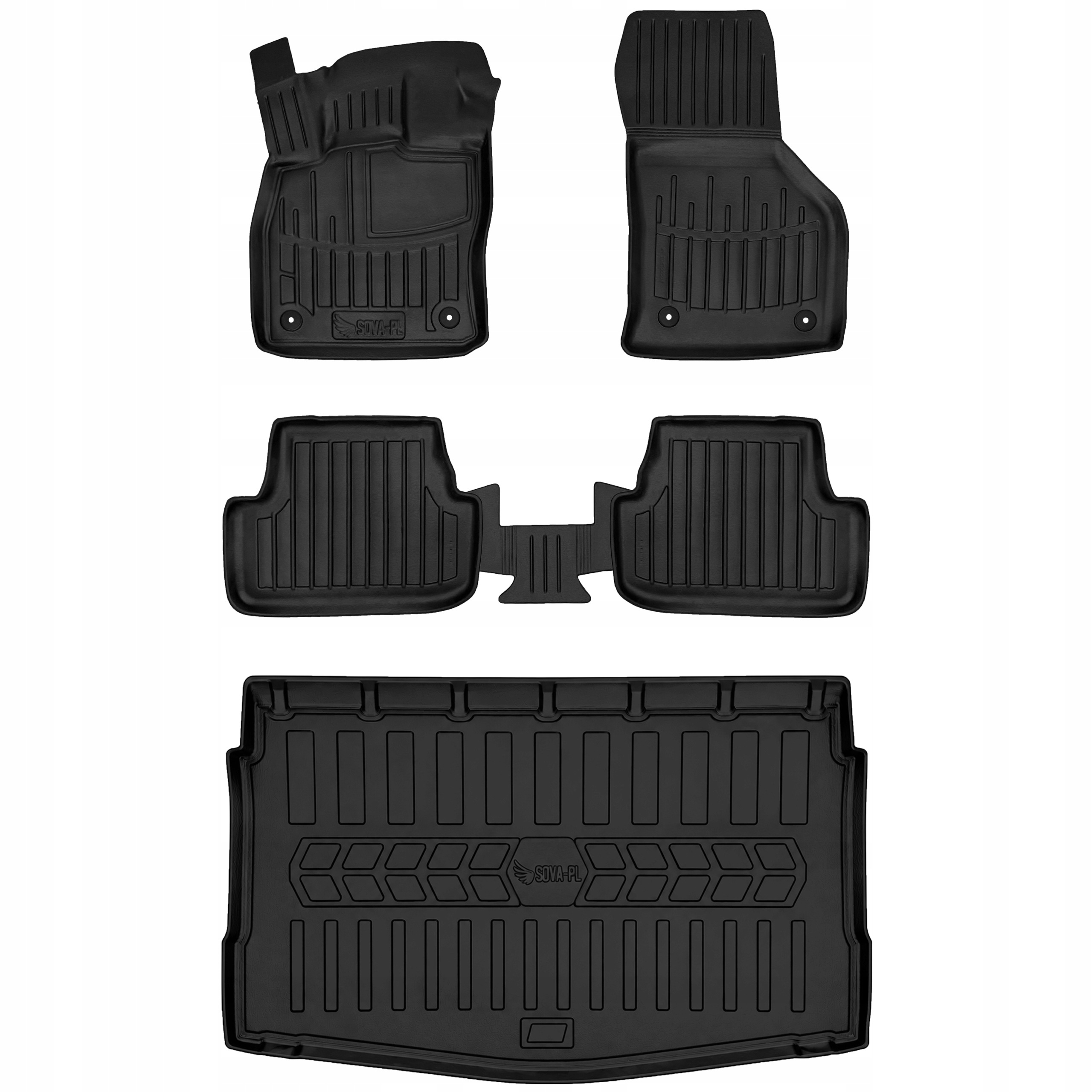 Dywaniki gumowe 3D Volkswagen Golf VIII (od 2020) hatchback, dolna=> +Mata