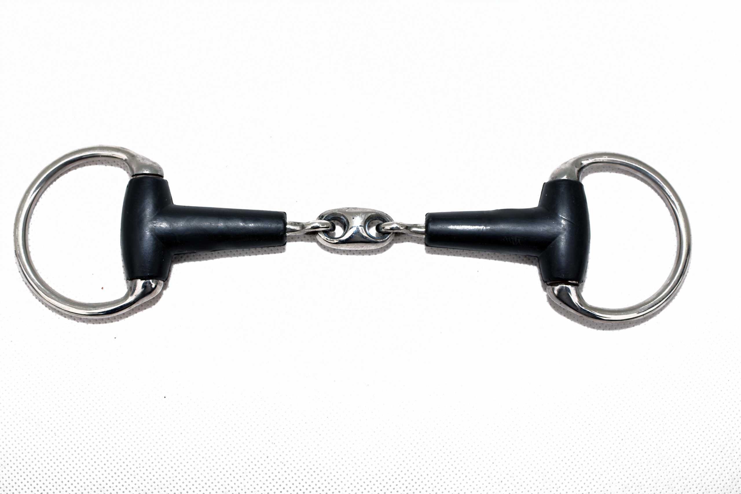 Wędzidło Oliwkowe Dwa Razy Gumowe Łamane 12,5CM