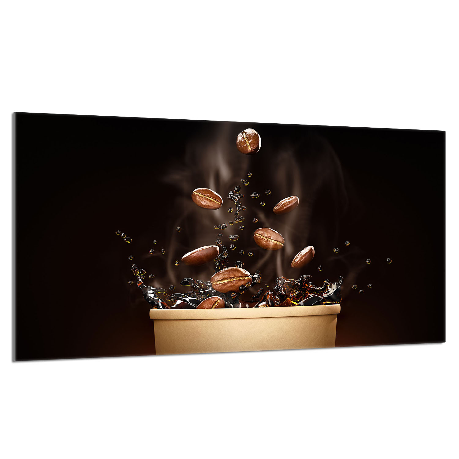 Skleněná ochranná deska na sporák 90x52 Káva Do Kuchyně