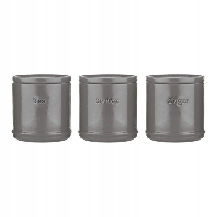 PK-Sada 3 keramických nádob, šedá, Accents