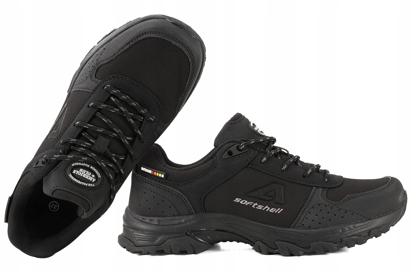 American Club WT174 Sportovní Treková Obuv Softshellová Pro Mládež Černá