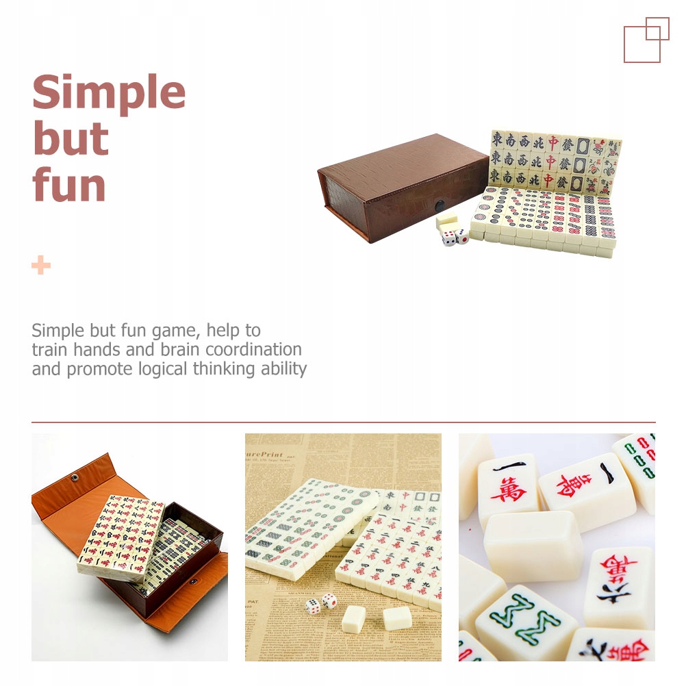 ZESTAW MAHJONGA CHIŃSKA GRA MAHJONG Minimalna liczba graczy 4