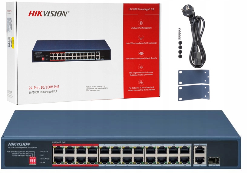 Switch PoE Hikvision 24x PoE DS-3E0326P-E/M 26-PORTOVÝ Sfp