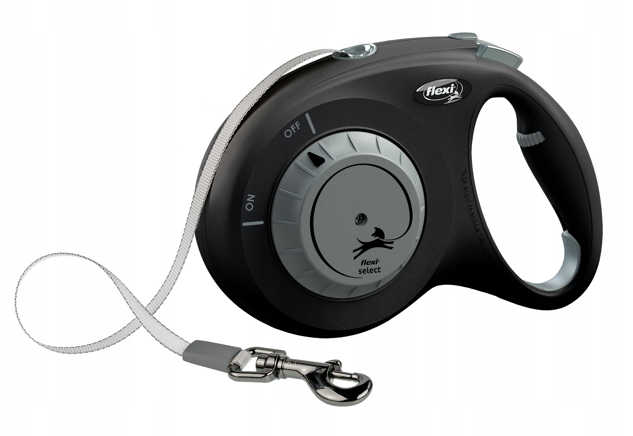 Smycz Automatyczna Dla Psa Taśma Czarno Szara Select Tape 7M Do 25KG Flexi