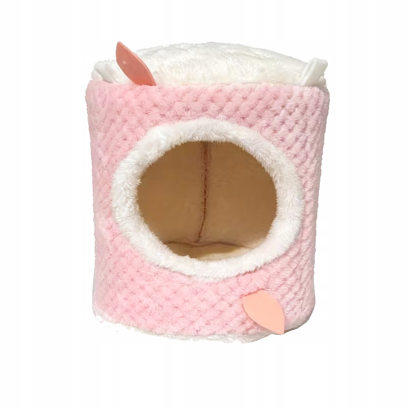 Levně Závěsný domeček ve tvaru kmene stromu pro hlodavce, růžový, 19 x 17 cm