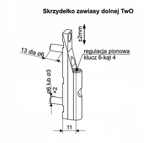 ZAWIAS DOLNY 016-024 DO OKNA ROMB Marka Romb